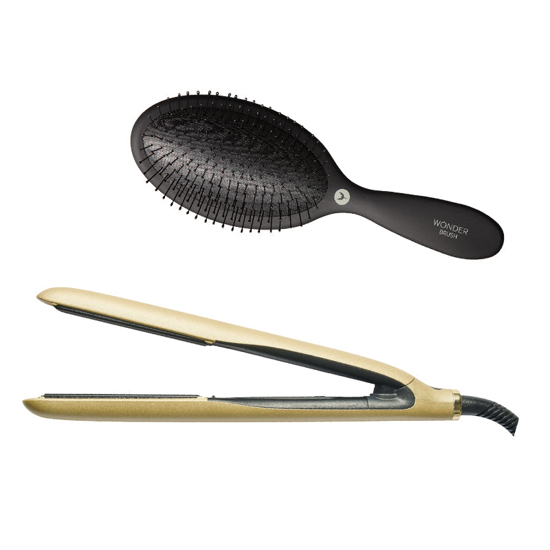 True Divinity Popping Champagne sléttujárn - með Wonder brush